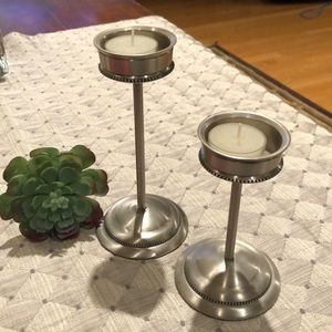 CANDLE HOLDERS Brushed Silver